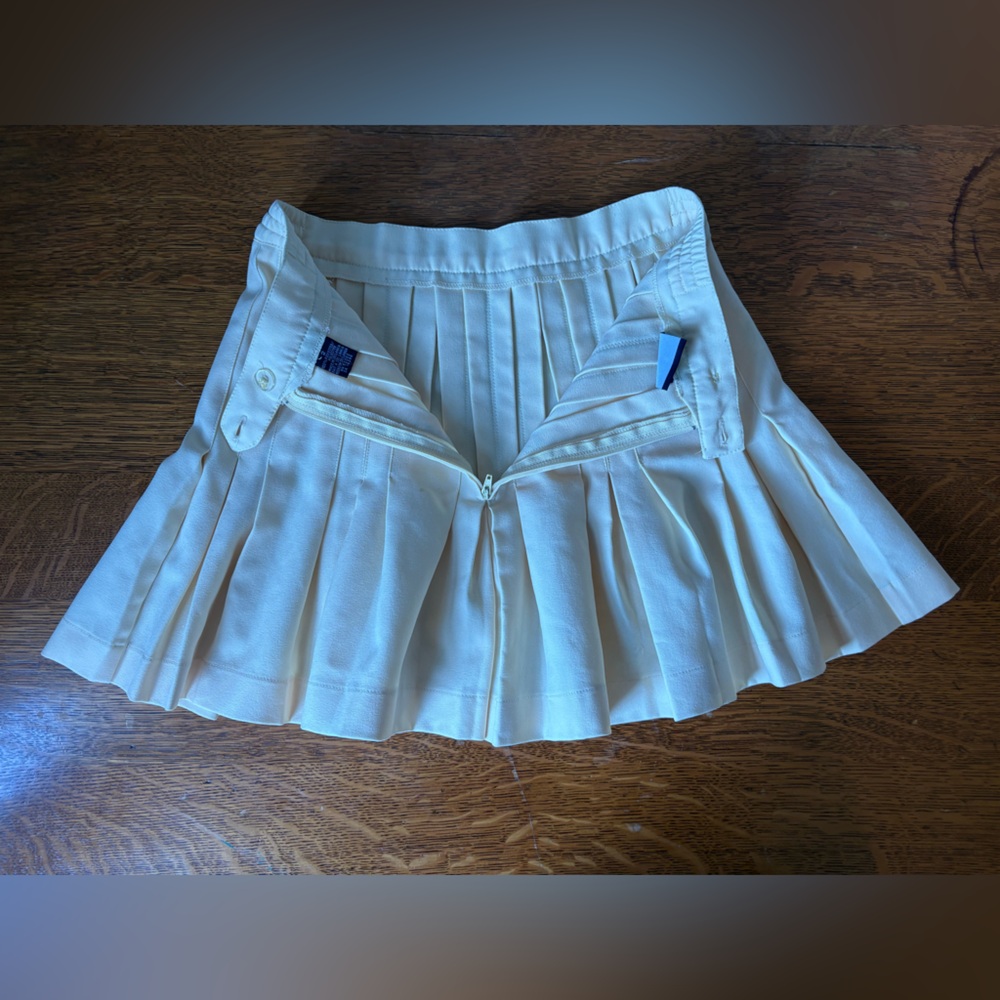 Vintage Lizsport Women Size 2 Butter Yellow Pleated Tennis Skirt Mini 26" Waist - Picture 13 of 16